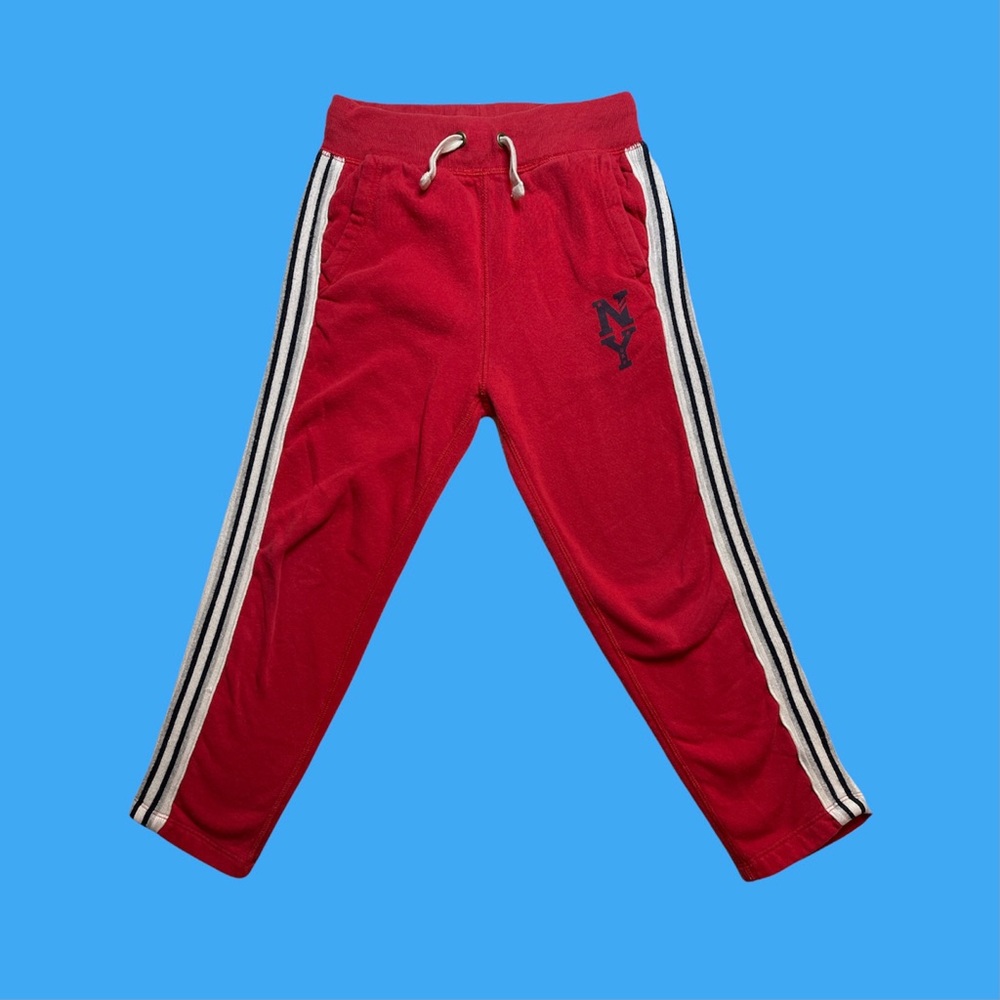 Gap Kids NY Boy’s Red Side Striped Jogger Sweatpants Track Pants